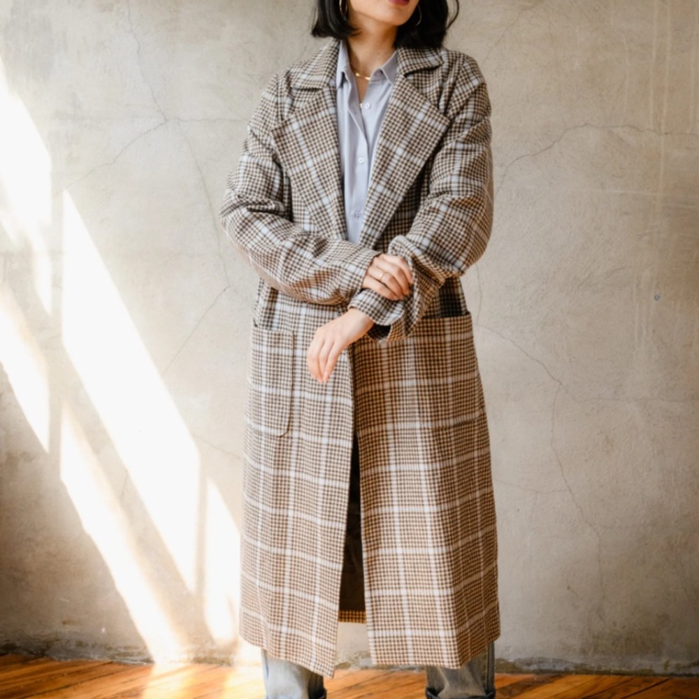 Able Marie Plaid Long Coat